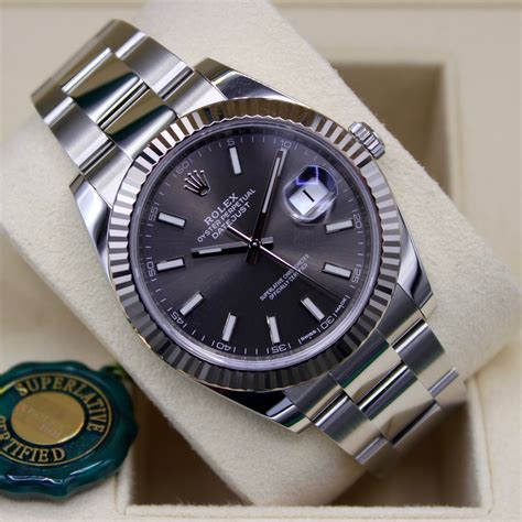 rolex datejust ii grey dial|rolex datejust grey face.